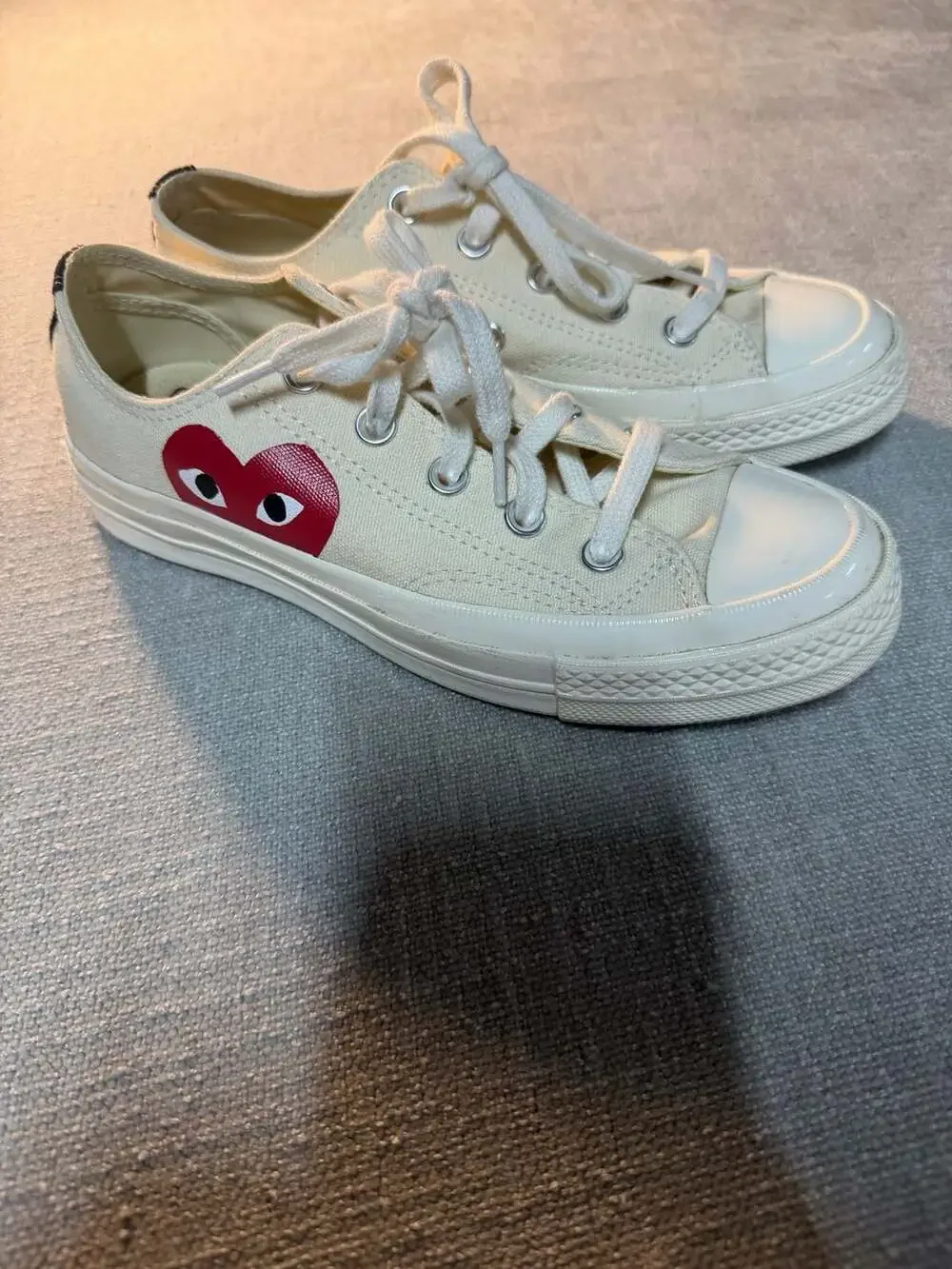 Comme des Garcons PLAY x Converse Chuck 70 Low Milk White Sneakers 150207C Size